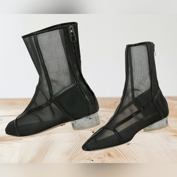 Retro Black 7 Granny Grunge Goth Whimsical Cottage Fairycore Ankle Boots - Picture 2 of 4